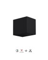 KANDANCHU * APLIQUE EXTERIOR CUAD. 1L*GU10 NEGRO